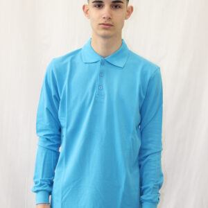 turkuaz uzun kollu polo yaka t shirt